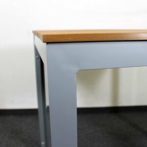 Rostfreier Outdoor Tisch Aluminium 80 x 80 Teak