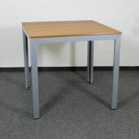 Rostfreier Outdoor Tisch Aluminium 80 x 80 Teak