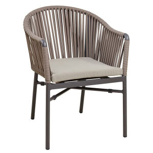 Lounge Garten Sessel inkl. Sitzkissen taupe