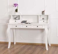 Vintage Schreibtisch Shabby weiß Holz