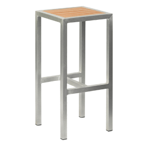 Garten-Barhocker Aluminium Teak