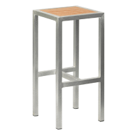 Garten-Barhocker Aluminium Teak