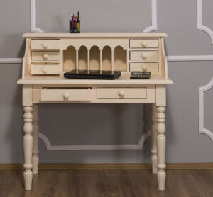 Massivholz Sekretär im Landhausstil Shabby eierschalen