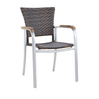 Moderner Gartenstuhl mit Armlehne braun