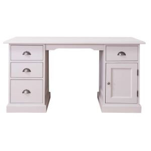 Moderner Holz Schreibtisch lichtgrau mit Schublade