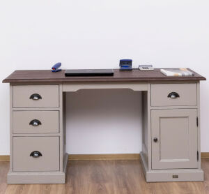 Landhaus Schreibtisch mit rotbrauner Pllatte