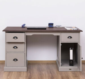 Landhaus Schreibtisch mit rotbrauner Pllatte