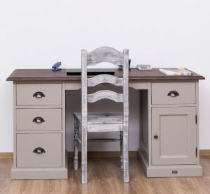 Landhaus Schreibtisch mit rotbrauner Pllatte
