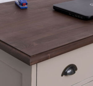 Landhaus Schreibtisch mit rotbrauner Pllatte