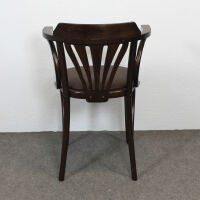 Bistrostuhl mit Armlehne Nussbaum dunkel Kunstleder braun
