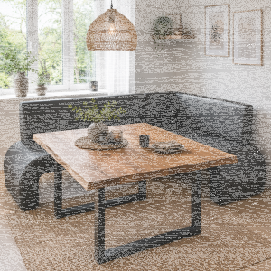 Gepolsterte Eckbank Kunstleder Schwarz