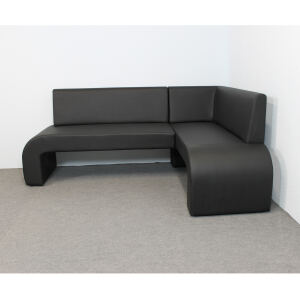 Gepolsterte Eckbank Kunstleder Schwarz