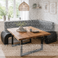 Gepolsterte Eckbank Kunstleder Schwarz