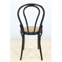 Rustikaler Bistrostuhl schwarz mit Kunstleder beige