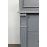 Rustikaler Massivholz Waschtisch mit Unterschrank Rauchblau