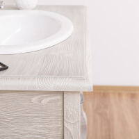 Vintage Waschtisch mit Spiegel Silber im Landhausstil