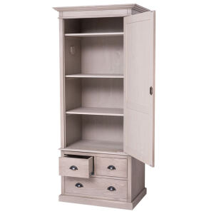 Schmaler Kleiderschrank mit 3 Schubladen Massivholz