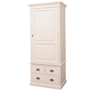 Schmaler Kleiderschrank mit 3 Schubladen Massivholz