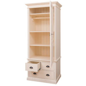 Schmaler Kleiderschrank mit 3 Schubladen Massivholz