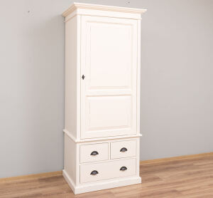 Schmaler Kleiderschrank mit 3 Schubladen Massivholz