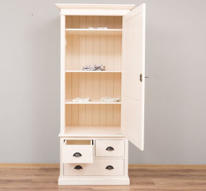 Schmaler Kleiderschrank mit 3 Schubladen Massivholz