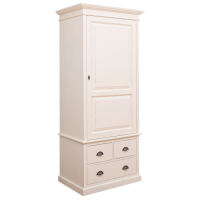 Schmaler Kleiderschrank mit 3 Schubladen Massivholz