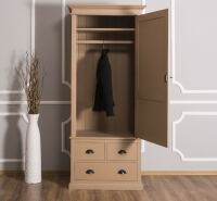 Schmaler Kleiderschrank mit 3 Schubladen Massivholz