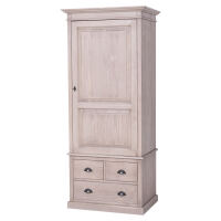 Schmaler Kleiderschrank mit 3 Schubladen Massivholz
