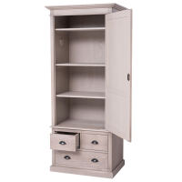 Schmaler Kleiderschrank mit 3 Schubladen Massivholz