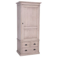 Schmaler Kleiderschrank mit 3 Schubladen Massivholz