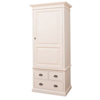 Schmaler Kleiderschrank mit 3 Schubladen Massivholz