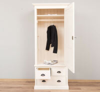 Schmaler Kleiderschrank mit 3 Schubladen Massivholz