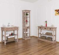 Landhaus Badmöbel Set mit Waschtisch und Regalen