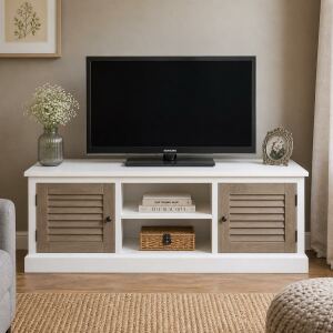 Landhaus TV-Board mit Lamellentüren