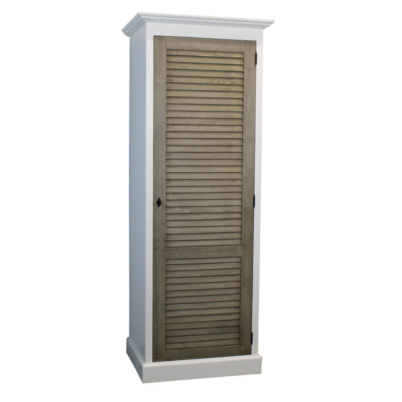 Schmaler Garderobenschrank mit Lamellentür