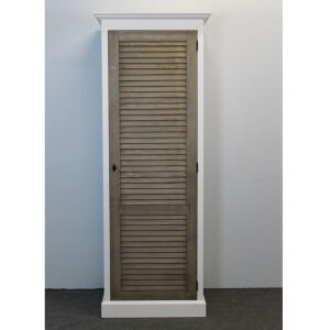 Schmaler Garderobenschrank mit Lamellentür