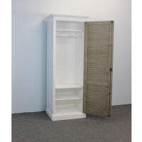 Schmaler Garderobenschrank mit Lamellentür