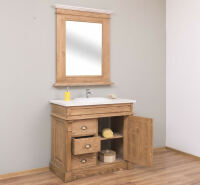Landhausstil Waschtisch mit Spiegel, inkl. Becken