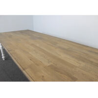 Massivholz Esstisch 250x100 weiß mit Eichenplatte