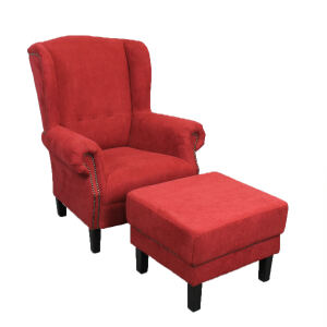 Ohrensessel mit Hocker im Landhausstil