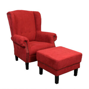 Ohrensessel mit Hocker im Landhausstil