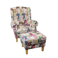 Ohrensessel mit Hocker im Landhausstil