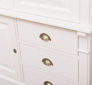Shabby Chic Landhaus-Kleiderschrank altweiß