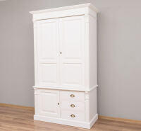 Shabby Chic Landhaus-Kleiderschrank altweiß