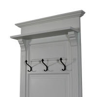 Weiße Landhaus Garderobe mit Sitzbank Massivholz