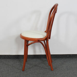 Vintage Esszimmerstuhl mit Echtleder weiÃŸ