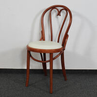 Vintage Esszimmerstuhl mit Echtleder weiÃŸ