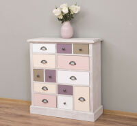 Vintage Apothekerschrank im Landhausstil rosa