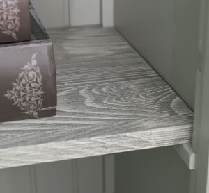 Landhaus Buffetschrank Grau Massivholz