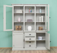 Landhaus Buffetschrank Grau Massivholz